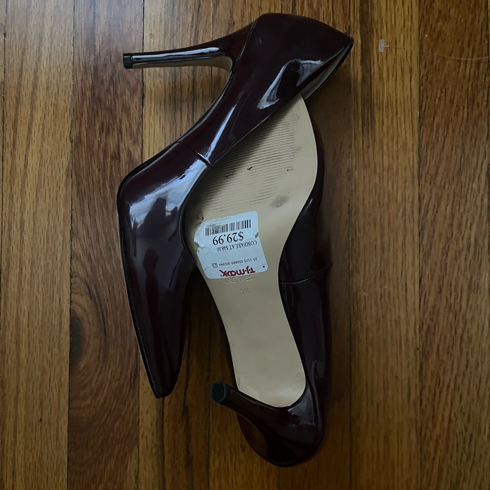 Nine West Burgundy Patent Heels